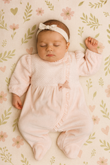 Grenouillère nœud froufrouté col et milieu velours 1 pcs