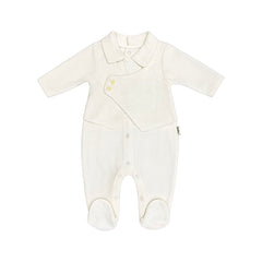 Grenouillère effet boutons côtés velours