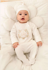 Grenouillère Baby girl 1 bonnet coton