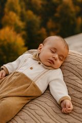 Grenouillère micro carreaux velours