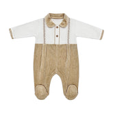 Grenouillère micro carreaux velours