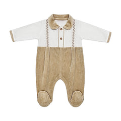 Grenouillère micro carreaux velours