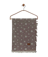 Draps léger étoiles 100x120 cm mousseline Gris blanc 0m+