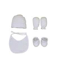 Coffret Bonnet moufles bavoir et chaussons 0m