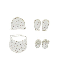 Coffret Bonnet moufles bavoir et chaussons 0m