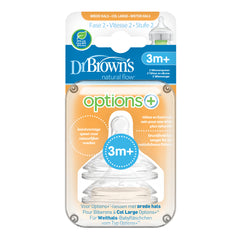 Dr. Brown’s Options+ Anti-colic | Tétine phase 2 biberon à col large pack de 2 (3m+)