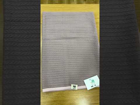 Couverture triko coton 115x110 cm mauve girly