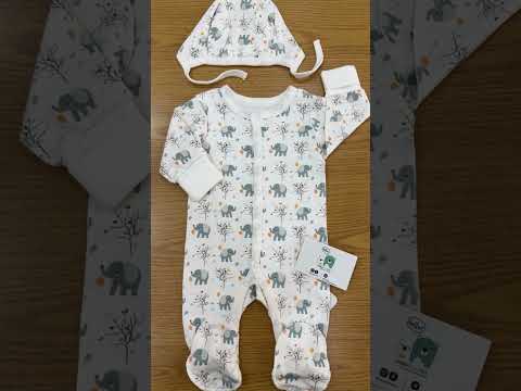 Grenouillère elephants 1 bonnet moufle intégrés