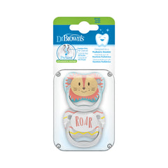 Pack de 2 Sucettes phase 1 têtes d’animaux 0-6 mois Dr brown's
