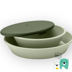 Pack repas plate cup spoon Sage Bibs