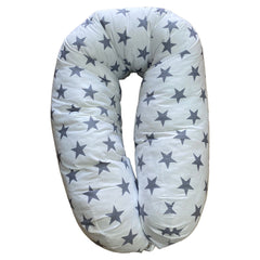 Coussin allaitement grossesse blanc étoile grise