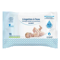 Lingettes à l'eau 70 u Gilbert
