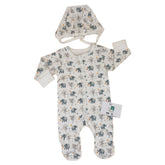 Grenouillère elephants 1 bonnet moufle intégrés