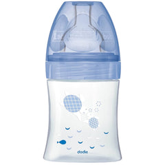 Biberon 150mL tétine plate débit lent Mer bleu Dodie