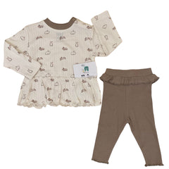 Tenue rabbit run legging 2 pcs beige coton