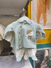 Pack naissance Gentlemen velours 5 pcs mint blanc