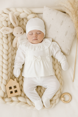 Pack naissance jolie nœud centré 5 pcs coton