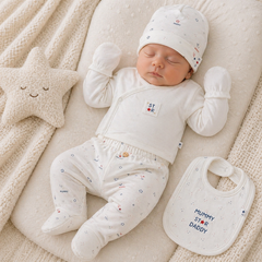 Pack naissance 5 pcs star Mummy Daddy coton
