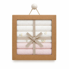 Pack 7 serviettes coton unie girly fleuries 20x20 cm