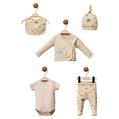 Coffret naissance Safari unisexe 5 pcs coton