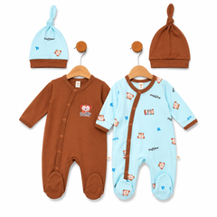 Pack de 2 grenouillères 2 bonnets Duffy coton