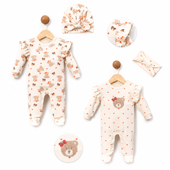 Pack de 2 grenouillères 1 bonnet et serre tête dors bien nounourssette