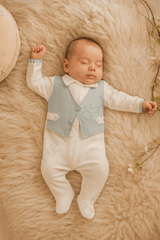 Grenouillère classy boy effet gilet velours