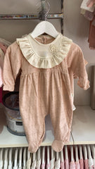 Grenouillère col beige froufrou légère coton 1 pcs