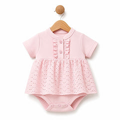 Barboteuse full pink 2 boutons 1 pcs coton