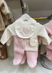 Pack naissance Happy Bear girly 5 pcs coton