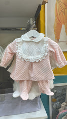 Pack naissance avec col froufrou girly velours 5 pcs