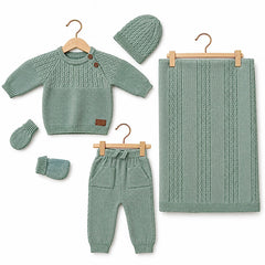 Pack naissance tricot 5 pcs full mint