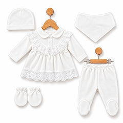 Pack naissance col haut et bas froufrou 5 pcs velours