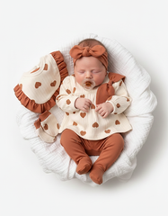 Pack naisance multi cœurs girly classy 5 pcs coton