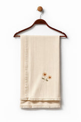 Couverture unie Fleurs 80x90 cm coton