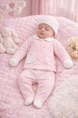 Pack naissance poches côtées 5 pcs coton Pink