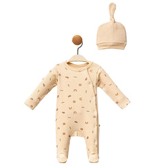 Grenouillère mini formes 1 bonnet coton unisexe moufles intégrées