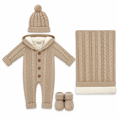 Coffret naissance grenouillère couverture bonnet et chaussons triko welsoft 5 pcs K5258