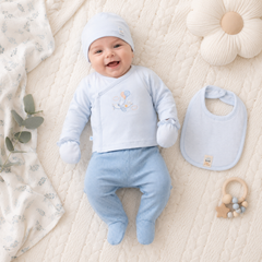 Coffret naissance Mini Travel classy boy 5 pcs coton