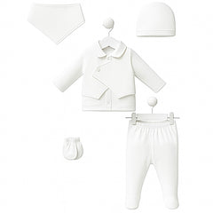 Pack naissance Effet gilet boutons côtés velours 5 pcs