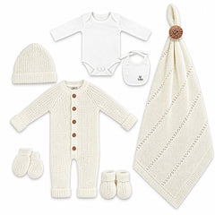 Coffret naissance tricot pack de 7 pcs K3221 - Ekru