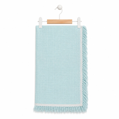 Couverture mousseline mint ekru 120x120 cm