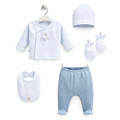 Coffret naissance Mini Travel classy boy 5 pcs coton