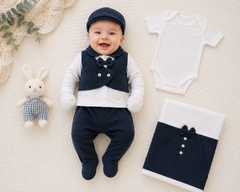 Pack naissance CLASSE ultim baby boy 7 pcs coton avec berret