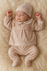 Pack naissance full pudra avec petite fleur côté velours 5 pcs