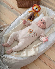 Grenouillère Baby Jungle 1 bonnet coton bio
