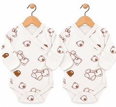-Pack de 2 bodies manches longues big nounours ecru avec moufles intégrés