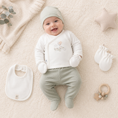 Coffret naissance Mini Travel classy boy 5 pcs coton