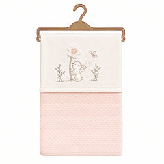 Couverture lapinette fleury velours 80x90 cm