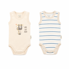 Pack de 2 bodies sans manches Cool like Dad & Mum coton